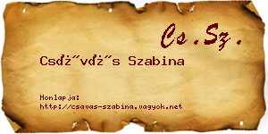 Csávás Szabina névjegykártya