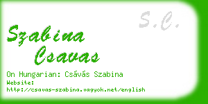 szabina csavas business card