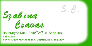 szabina csavas business card